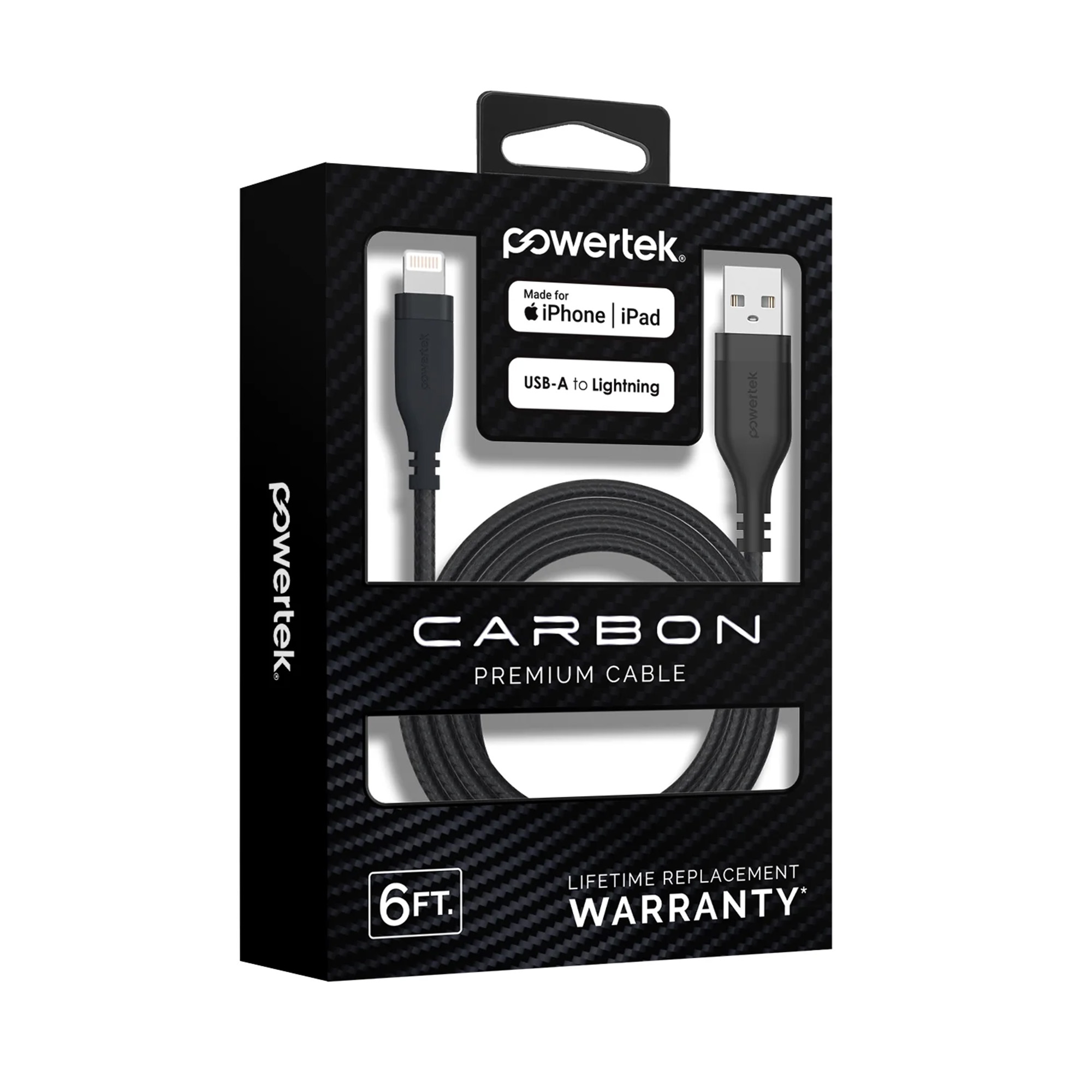 Liquipel Powertek MFi Lightning USB-A Cable, 6 Ft, Black photo 7