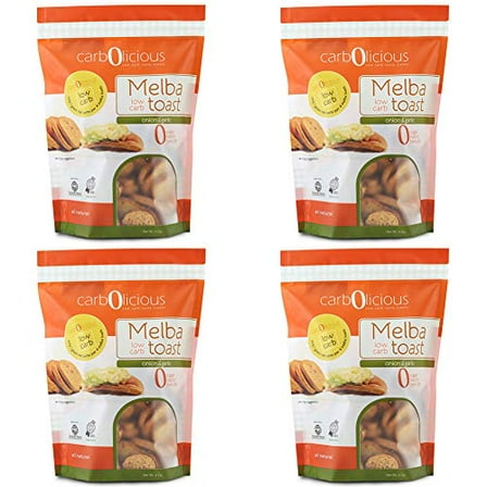 Carbolicious Melba Toast, Keto Friendly, Low-Carb, 4 Pack, 4 oz Each