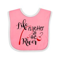 Inktastic Life is Better at the River Fishing Pole with Bobber Boys or Girls Baby Bib