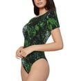 thumbnail image 2 of The Xecao Lush Foliage Green Plant Women's Crew Neck Body Suit, a short-sleeved bodysuit and basic swimsuit, both comfort and style for dating and daily life, 2 of 9