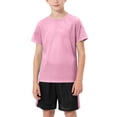 thumbnail image 7 of Zwiiyzr Boys Girls Summer Solid Color Short Sleeve Shorts Set 2 Piece Outfit Athletic Running Sportswear Quick Dry Elastic Waist Pink, 7 of 7