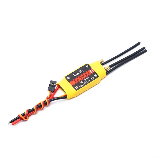 Esc Controlador de velocidad electrónico bidireccional ESC sin escobillas 30A para barco de control remoto de barco de coche RC Eccomum Esc