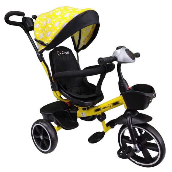 Triciclo Evolutivo para Bebé Machuka tipo Carriola con bastón y Toldo