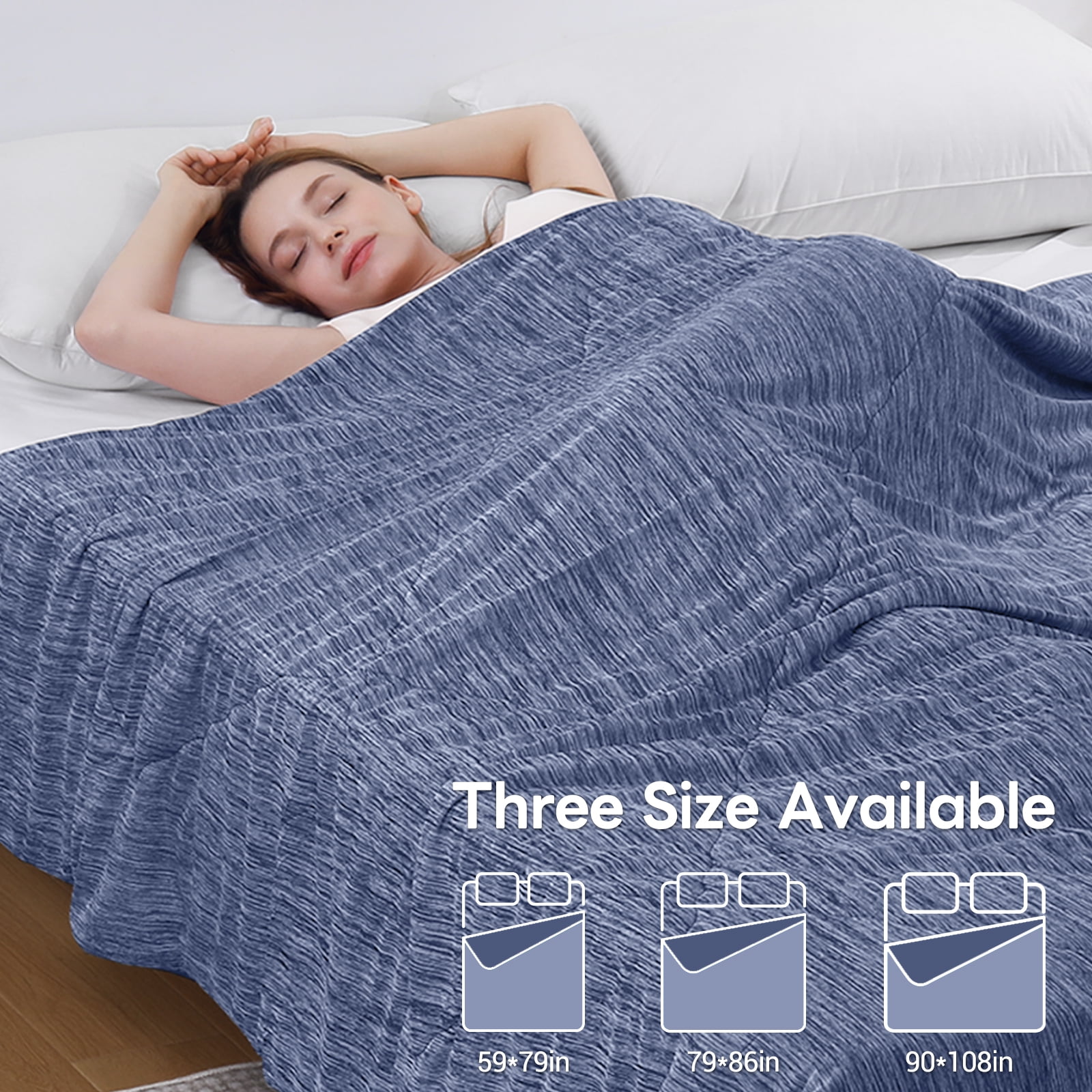 Aship Cooling Comforter King Size, Double Sided Summer Comforter for Hot Sleepers, Q-Max>0.45, Arc-Chill Fabric, Lightweight Breathable Cooling Quilt 91*108 in