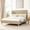 Brown, variant on Stockholm Modern Wavy Headboard Platform Bed, King, Olive Green Performance Velvet