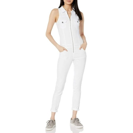 Denim jumpsuit cheap white