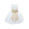 thumbnail image 3 of TiaoBug Flower Girls Wedding Bridesmaid Dress Sleeveless Princess Bowknot Prom Birthday Party Ball Gown Khaki 6, 3 of 7