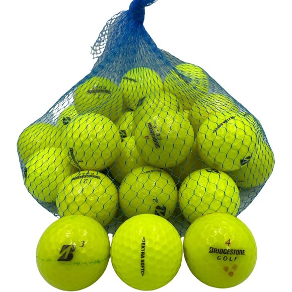 Golf Ball Planet - Bridgestone Mix Recycled Golf Balls (24 Pack, 5A/Mint, Yellow)