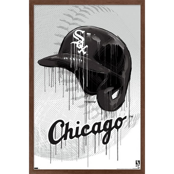 MLB Chicago White Sox - Drip Helmet 22 Wall Poster, 22.375" x 34" Framed