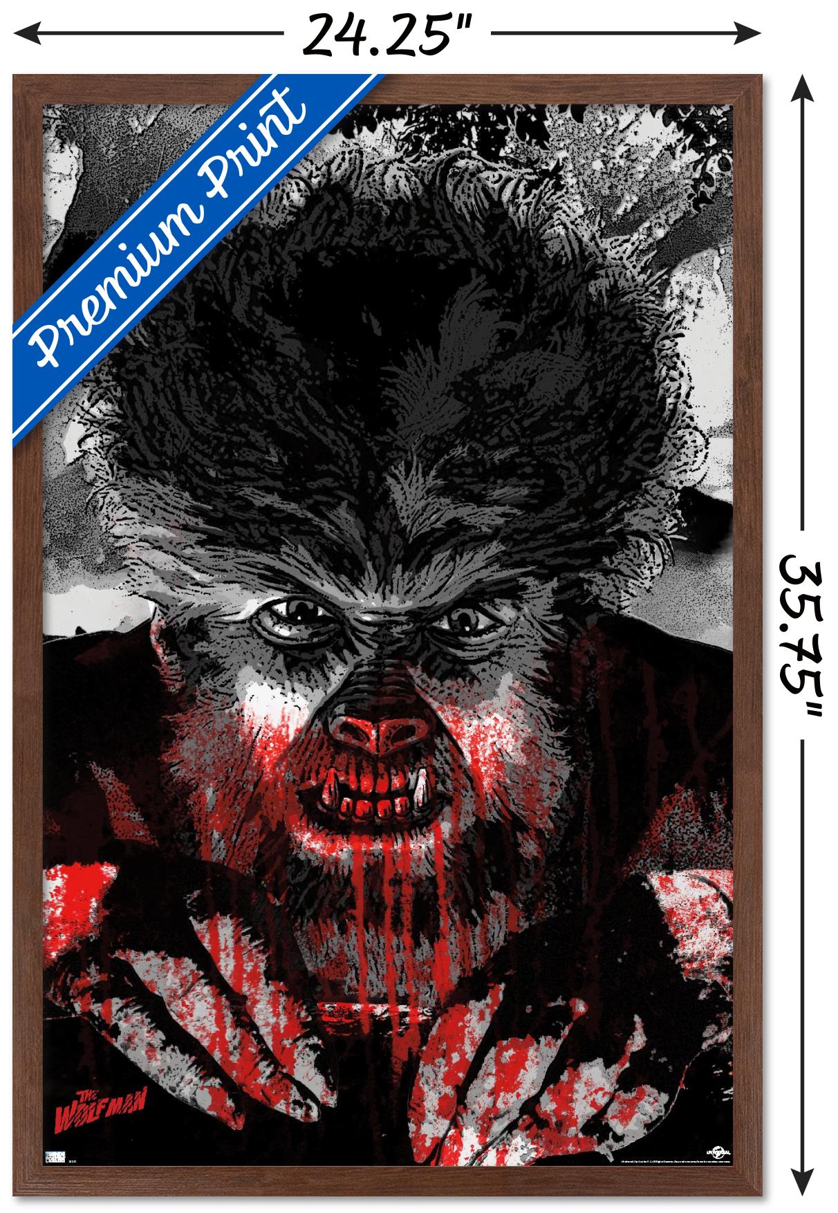 The Wolf Man - Autumn Moon Wall Poster, 22.375" x 34" Framed