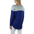 thumbnail image 5 of ToBeInStyle Women's Colorblock High-Low Top - Bright Navy/Heather Grey - Small, 5 of 7