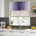 thumbnail image 4 of Purple Grey Ombre Curtain Valances for Windows, Kitchen Valance Window Treatments Panel 2 Pack, Farmhouse Gradient Minimalist Rod Pocket Short Curtains for Bathroom Bedroom 42 x 18 Inch, 4 of 8