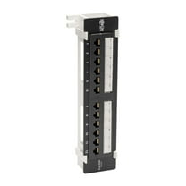 Tripp Lite N050-P12 Cat5e Wall-Mount 12 Port(s) Network Patch Panel - Black