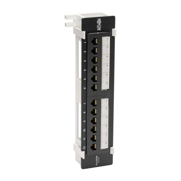 Tripp Lite N050-P12 Cat5e Wall-Mount 12 Port(s) Network Patch Panel - Black