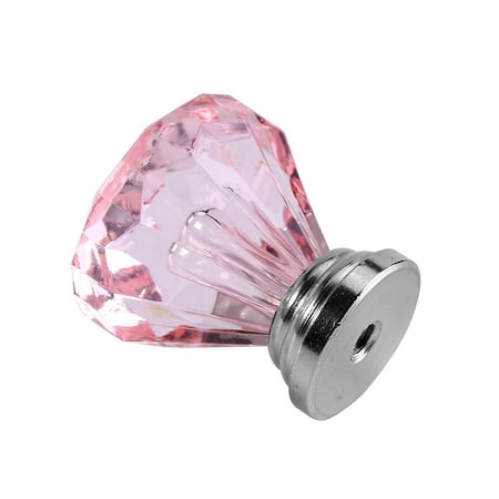 Chrome Shapes Shapes Series (Diamond Shape 25MM Crystal Clear Glass Cabinet Dresser Knob Diamond Shape Drawer Door Chrome Glass Pull Handles)