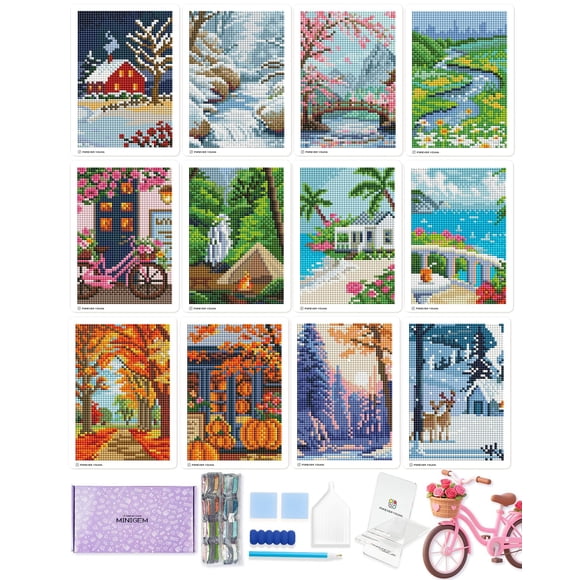 Kit de arte con diamantes Foreveryoung Minigem Small con 12 diseños