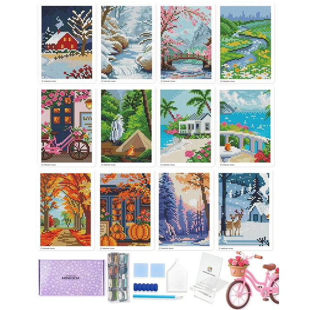 Kit de arte con diamantes Foreveryoung Minigem Small con 12 diseños