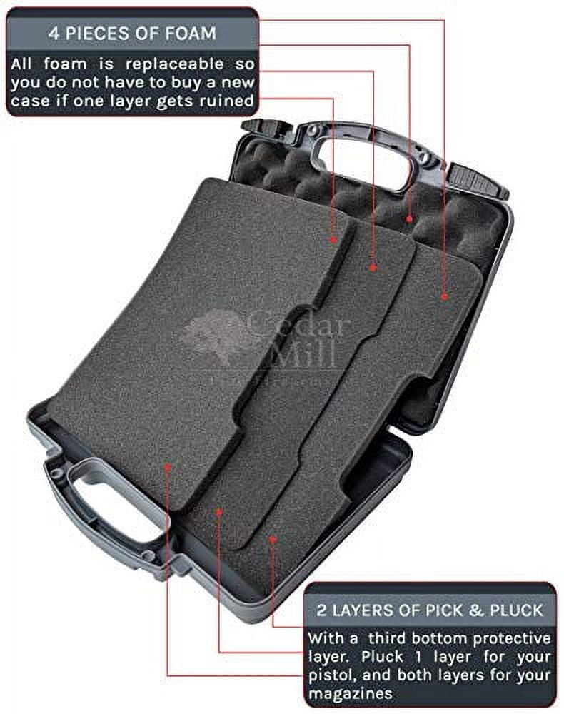 Premium Pick & Pluck Hard Pistol Case - 12 x 8 | Urban GRAY