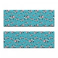 thumbnail image 2 of Cattle Bench Cushion Set of 2, Doodle Multiple Cows with Bells Continuous Pattern on Blue Background Print, Standard Size Foam Pad and Decorative Cover, Multicolor, by Ambesonne, 2 of 4