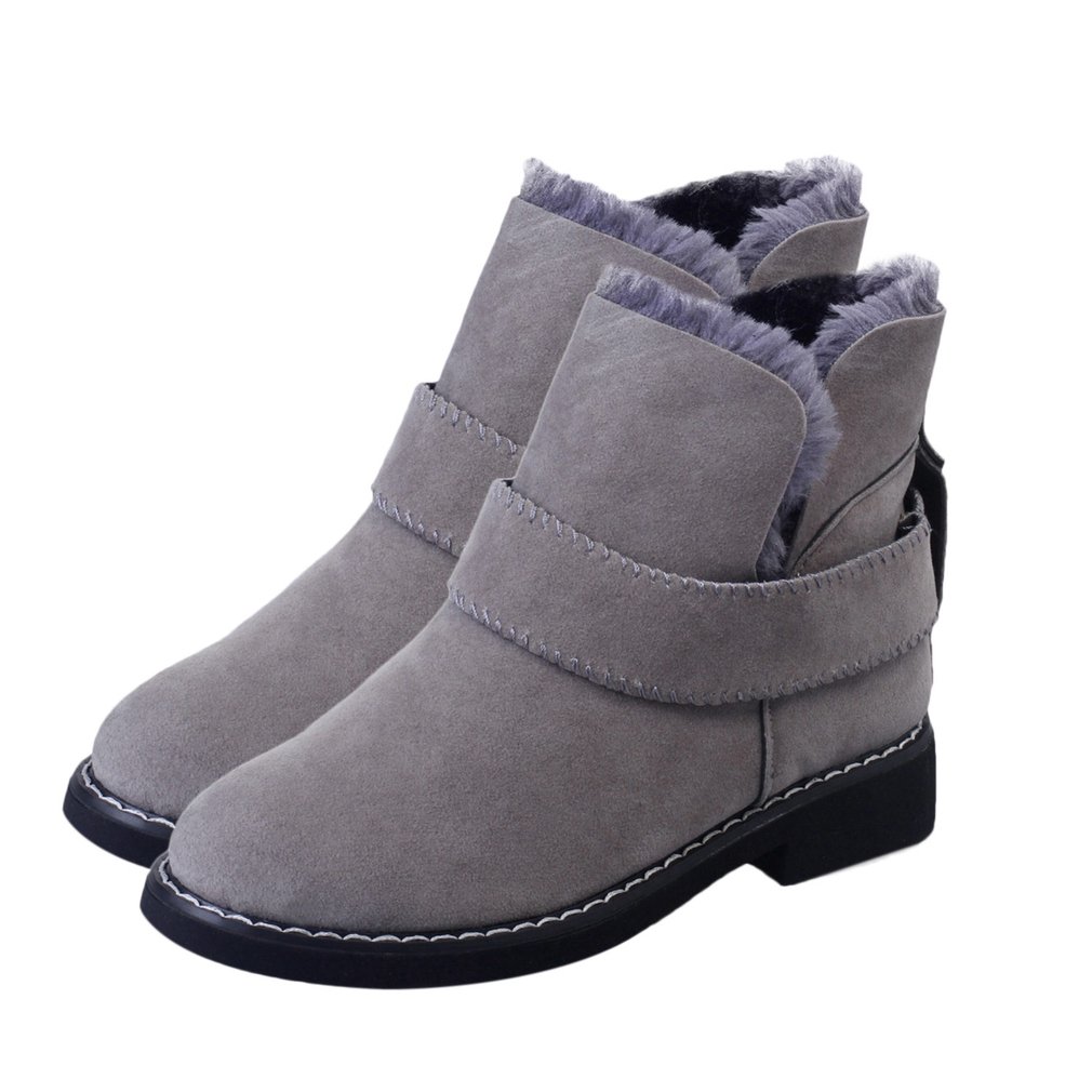 Clearance! Winter Low Heel Thickening Keep Warm Snow Boots Women Flat Boots Ankle Boots