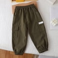 thumbnail image 2 of CPNG Toddler Boys Baggy Multi-Pocket Cargo Sweatpants Straight Wide Leg Elastic Waist Workout Athletic Joggers Sweat Pants(Blackish Green,5-6 Years), 2 of 6