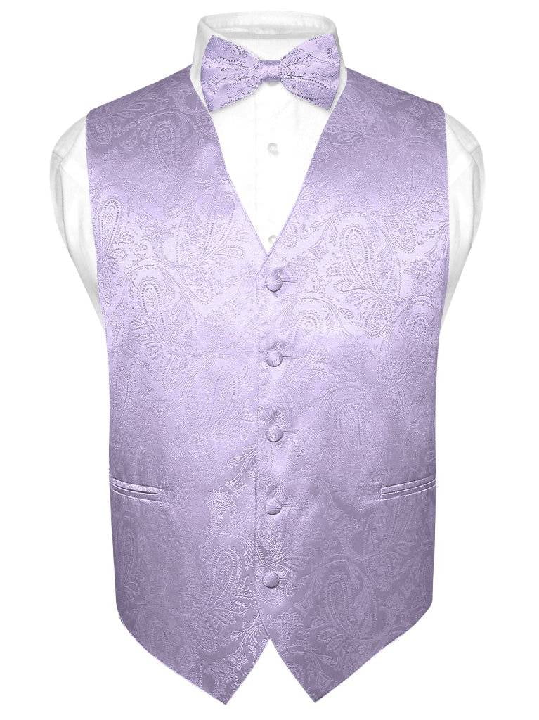 Mens XL X Large Purple Tuxedo Vest Bowtie Formal Wedding Style Occasion Vests 