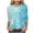 Sky Blue, variant on Womens 2025 Fall 3/4 Sleeve Crew Neck Blouse Fashion Print Casual Loose Fit Shirt Top
