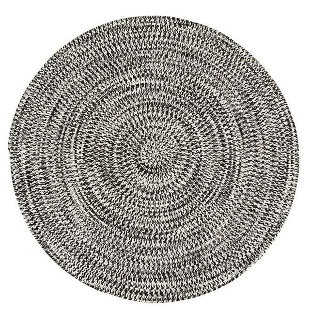 Colonial Mills Rug KA78R120X120 Kaari Tweed Round Braided Rug Electric Black - 10 ft.