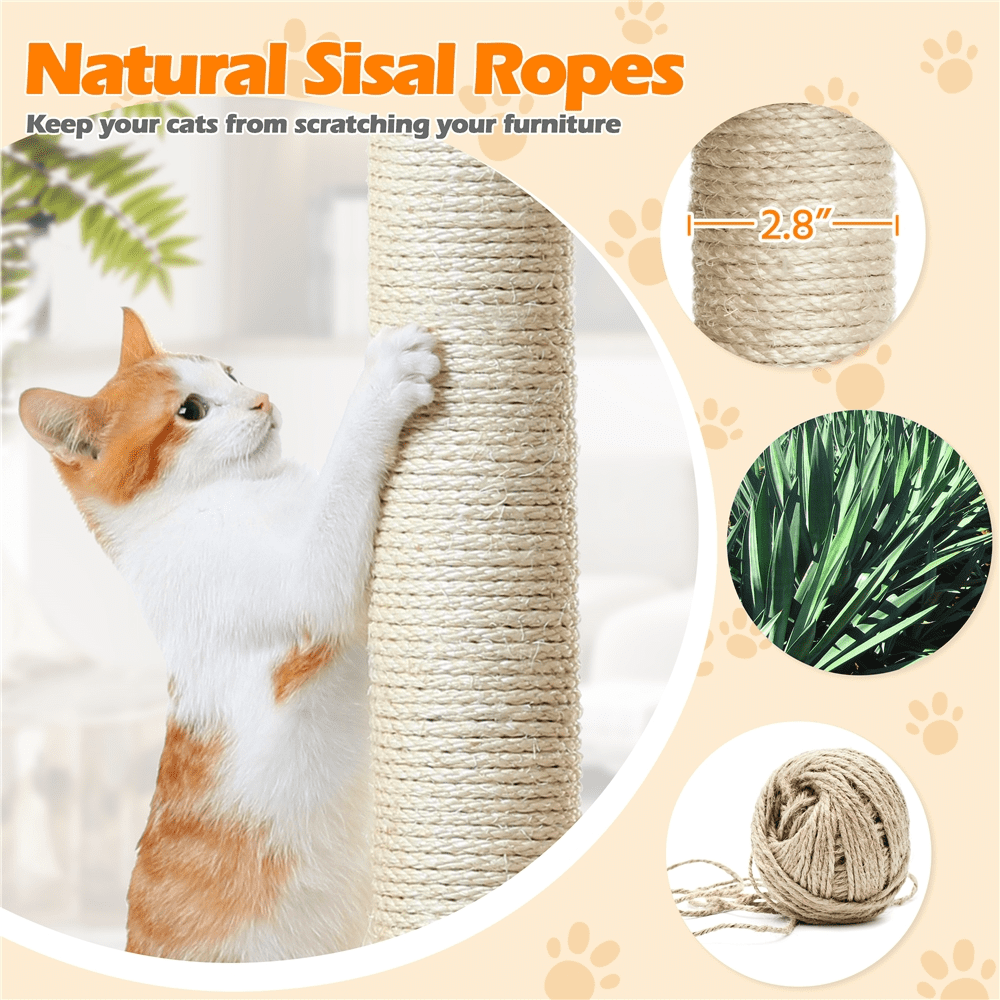 Alden Design 82.5" H Multi Level Cat Tree with 2 Cozy Condos and Basket, Black