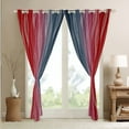 thumbnail image 4 of YST Boys Blue Red Blackout Curtains 52"Wx84"L Abstract Ombre Kids Window Curtains Geometric Striped Curtains & Drapes Silver Wavy Line Window Treatments 2 Panels Bedroom Decor, 4 of 6