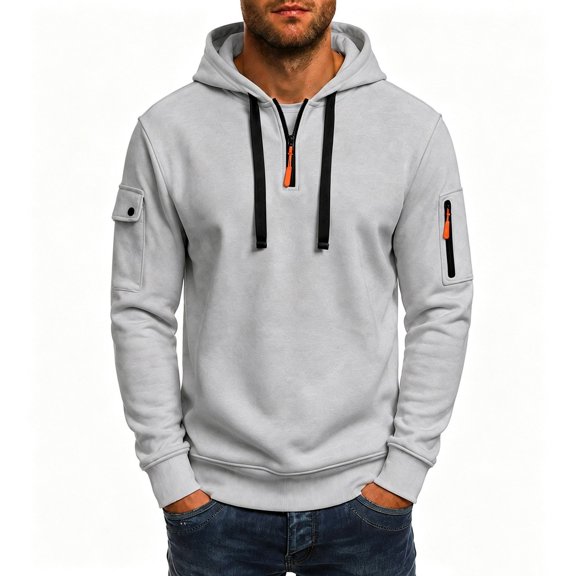 SRZYMJ Mens Hooded Sweatshirt Casual Long Sleeve Drawstring