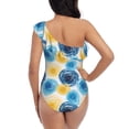 thumbnail image 5 of Sikiie Circular Print Women One Piece Swimsuits Tummy Control One Shoulder Bathing Suits Ruffle Swimwear, From S to XXL-X-Large, 5 of 6