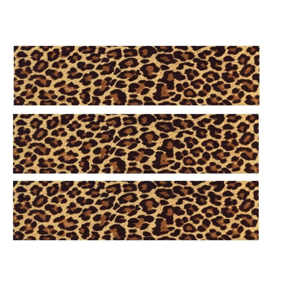 2pcs Dark Leopard Edible Icing Image Cake Border Strips Decoration Frosting Sheet Strips