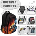 thumbnail image 6 of Yspwyqan School Backpack for Kids Boys, 17" Multi-Pocket Backpack, Fits 15.6 Laptop, Fire Ice Soccer Lightweight Bookbag with Front Pocket for Elementary Middle, 6 of 7