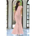 thumbnail image 2 of KOH KOH Long Cap Short Sleeve Flowy Fishtail Wedding Party Evening Prom Gala Cocktail Bridesmaid Full Floor Length Tube Formal Maxi Dress Gown For Women Dusty Pastel Pink XXXX-Large US 26-28 NT165, 2 of 4