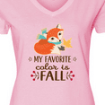 thumbnail image 4 of Inktastic October Favorite Color is Fall Women's V-Neck T-Shirt, 4 of 5