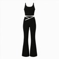 thumbnail image 5 of KPOPLK 2 Piece Workout Sets for Women High Waist Yoga Flare Legging with Color Block Sport Tank Tops for Athletic Gym Outfits Black L, 5 of 8