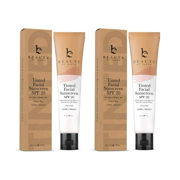 Tinted Sunscreen for Face SPF 20 With Natural & Organic Ingredients Broad Spectrum Sunblock