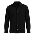 thumbnail image 6 of Purcolt Mens Cotton Linen Button Down Shirts Fall Long Sleeve Fitted Tops Lightweight Casual Gauze Shirts with Pockets, 6 of 8