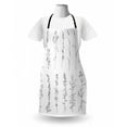 thumbnail image 3 of Modern Floral Apron, Hand Drawn Like Monochrome Sketch of Wild Herbs on Plain Backdrop, Unisex Kitchen Bib with Adjustable Neck for Cooking Gardening, Adult Size, White Charcoal Grey, by Ambesonne, 3 of 4