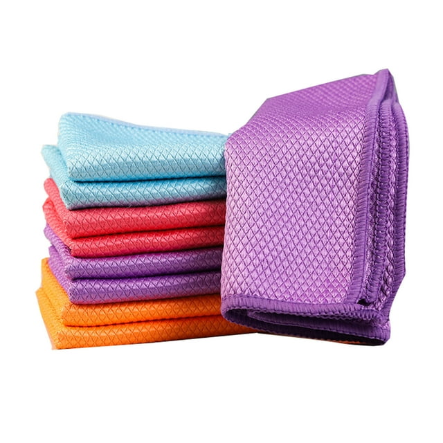 Dsscvnef Chiffons en Microfibre pour Nettoyage de Cuisine Serviettes de Vaisselle Durables Réutilisables Chiffons de Table Bar Vaisselle Récurage Multifonction 3 Pcs