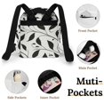 thumbnail image 4 of Elegant Black Leaf Pattern Small Backpack Cute Mini Backpacks For Woman Lightweight Daypacks, 4 of 8