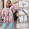 thumbnail image 4 of Yuyamidu Cherry Blossom Hoodie Sweat Shirts for Womens Zip Up Hoodies Oversized Sweatshirt with Pockets Womens Jackets Casual Long Sleeve Round Neck Sweatshirt 2XL, 4 of 7