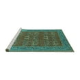 thumbnail image 2 of Ahgly Company Machine Washable Indoor Rectangle Oriental Turquoise Blue Industrial Area Rugs, 8' x 10', 2 of 4