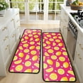 thumbnail image 4 of Kitchen Rugs Sets Of 2,Yellow Lemon Fruit Slices Pink Pattern Anti Fatigue Kitchen Mat Rugs Non Slip Washable,Decorative Kitchen Floor Mats for Kitchen,Sink,Laundry,17"x47"+17"x47", 4 of 5