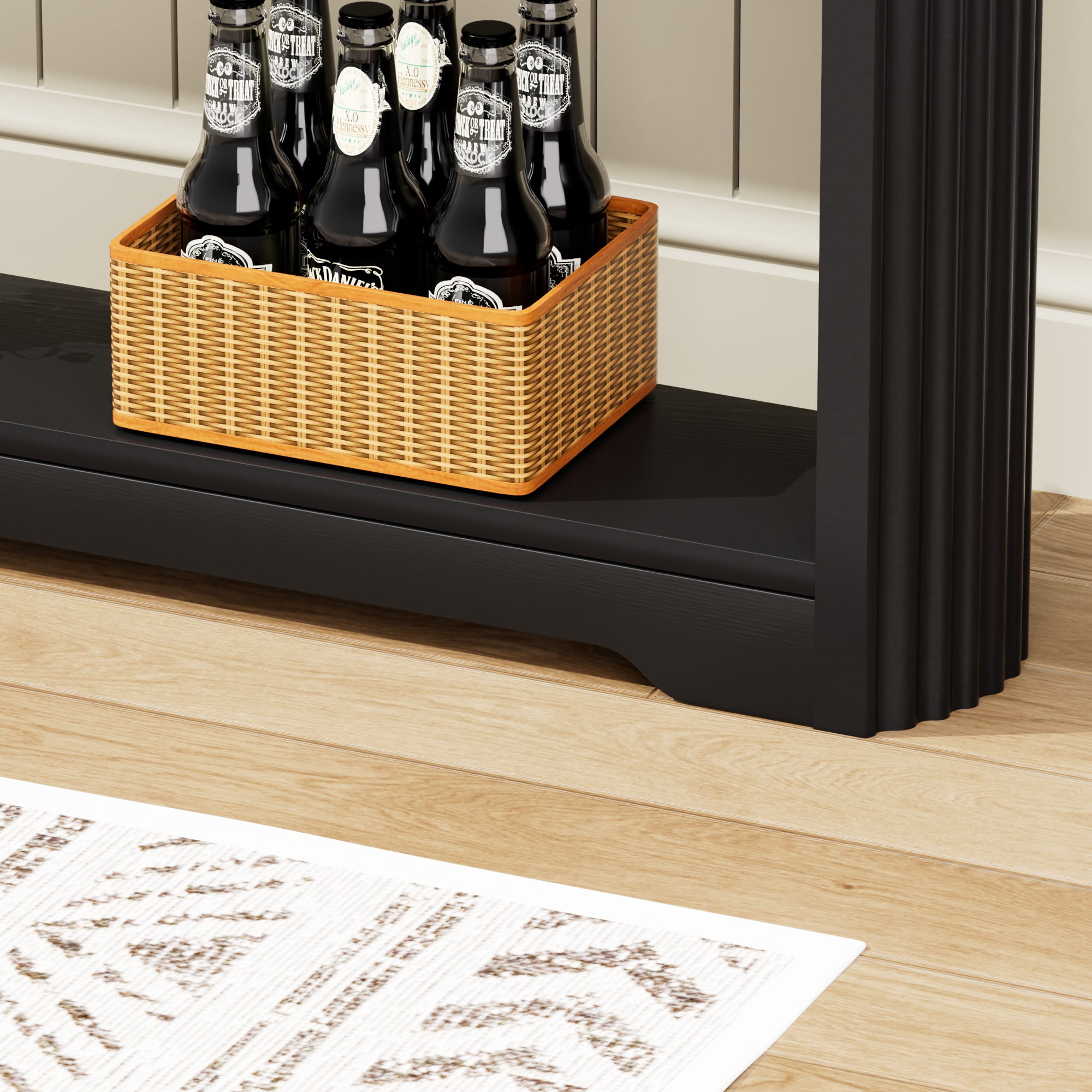 Aukfa 70.1" Modern Wooden Console Table with Drawers & Shelves, Slim Sofa Side Table for Entryway & Hallway,Green