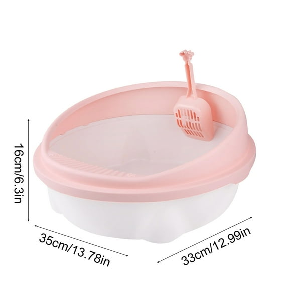 Cat Litter Box, Open-style Pet Litter Box Semi-enclosed Detachable Cats Toilet