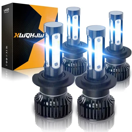 4PCS Mini H7 + H7 Combo LED Headlight Bulbs Kit High Low Beam 120W 26000LM 6000K
