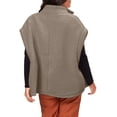 thumbnail image 5 of Fall Winter Women Casual Loose Fleece Vest Oversize Button-up Sherpa Vest Jacket, 5 of 6