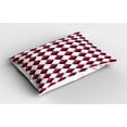 thumbnail image 2 of Ambesonne Americana Pillow Sham 2 Pack, Red Half Triangles, 36"x20", Red Dark Blue and White, 2 of 3